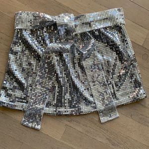 WOW-WEE PERFECT! SEQUINED MINI SKIRT w/Removable Sash-..FABULOUS & MINT DARLING!